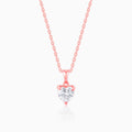 Rose Gold Solitaire Heart Pendant With Link Chain