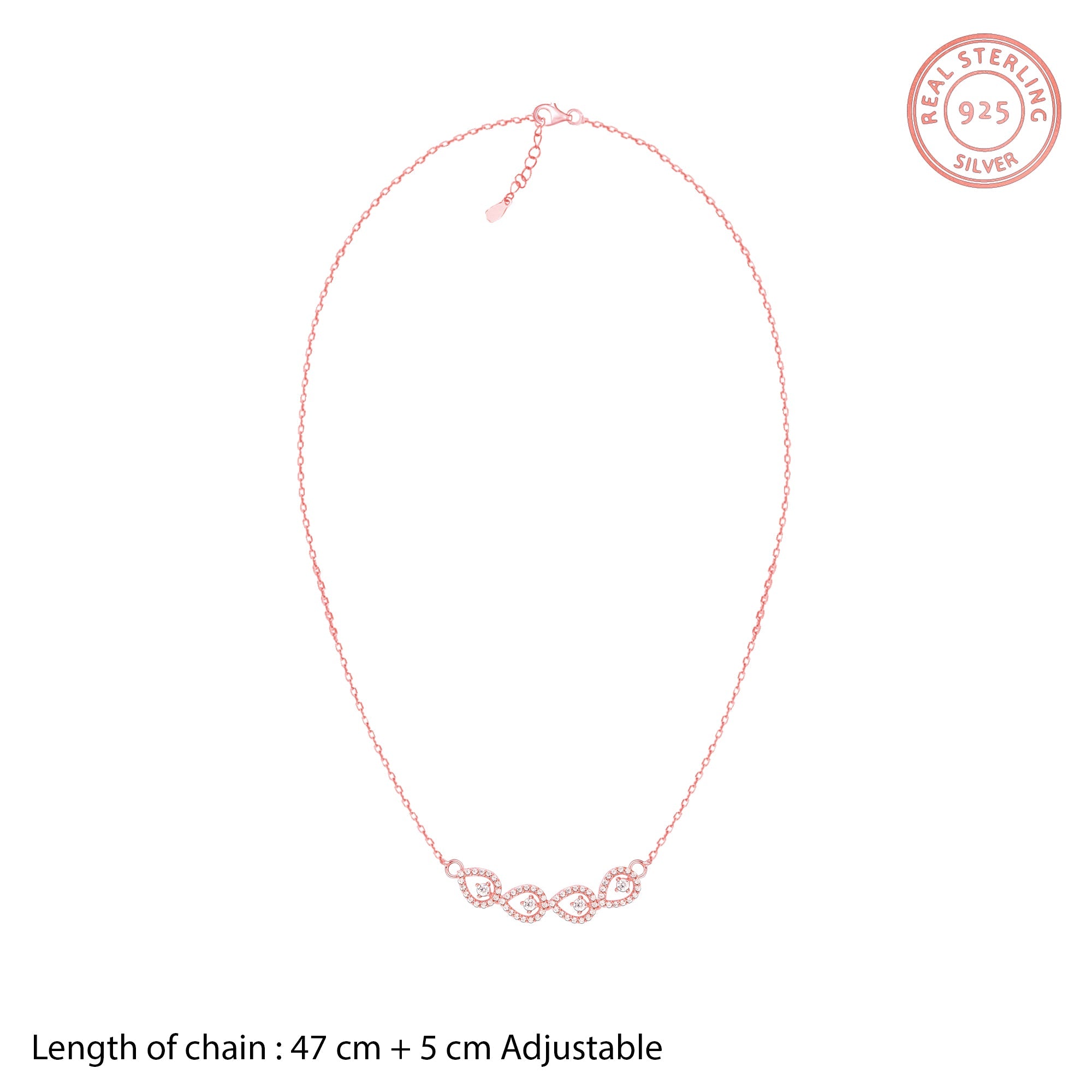 Rose Gold Peary Love Necklace