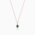 Rose Gold Evergreen Halo Pendant With Link Chain