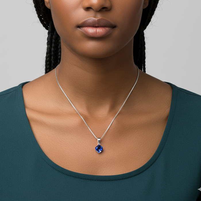 Silver Mystic Prism Pendant with Box Chain