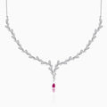 Silver Ruby Detail Necklace