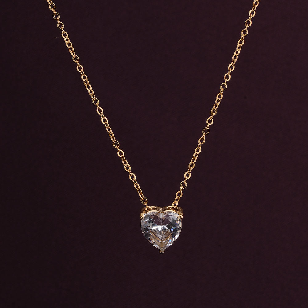 Sparkling Hearts Gold Necklace