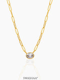 Pinsk Solitaire Charm 18K Gold Plated Necklace
