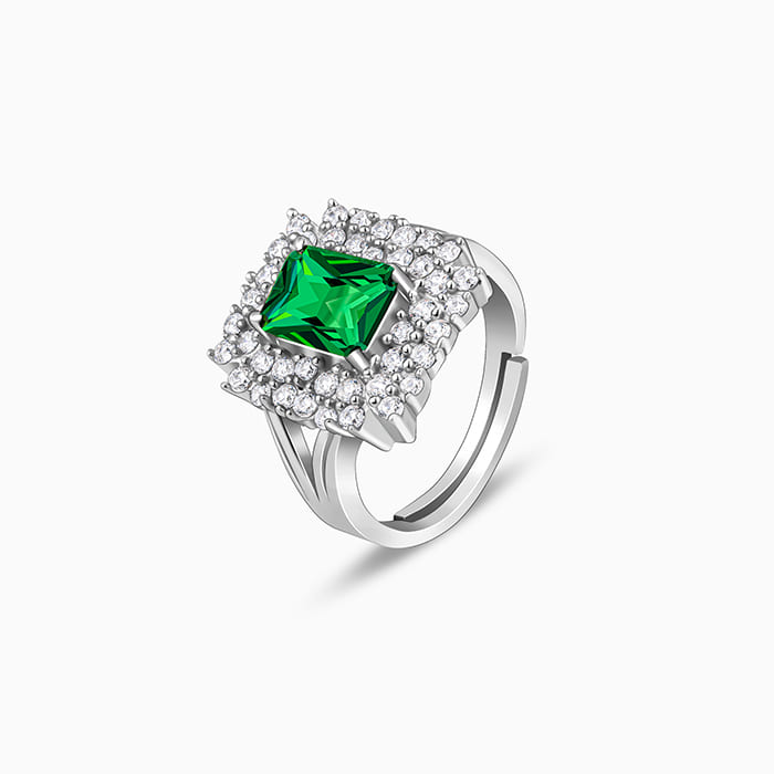 Silver Emerald Elite Ring