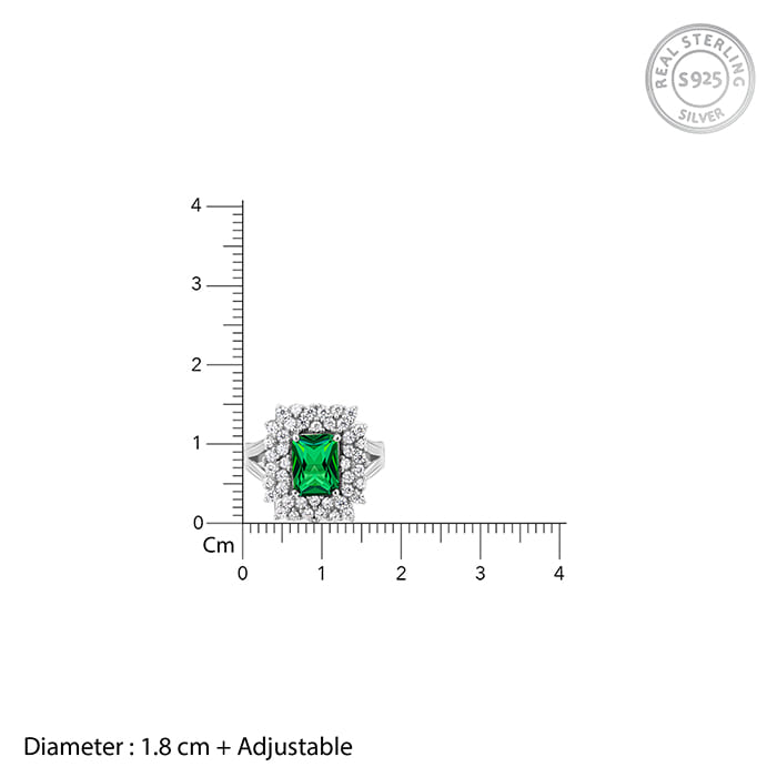 Silver Emerald Elite Ring