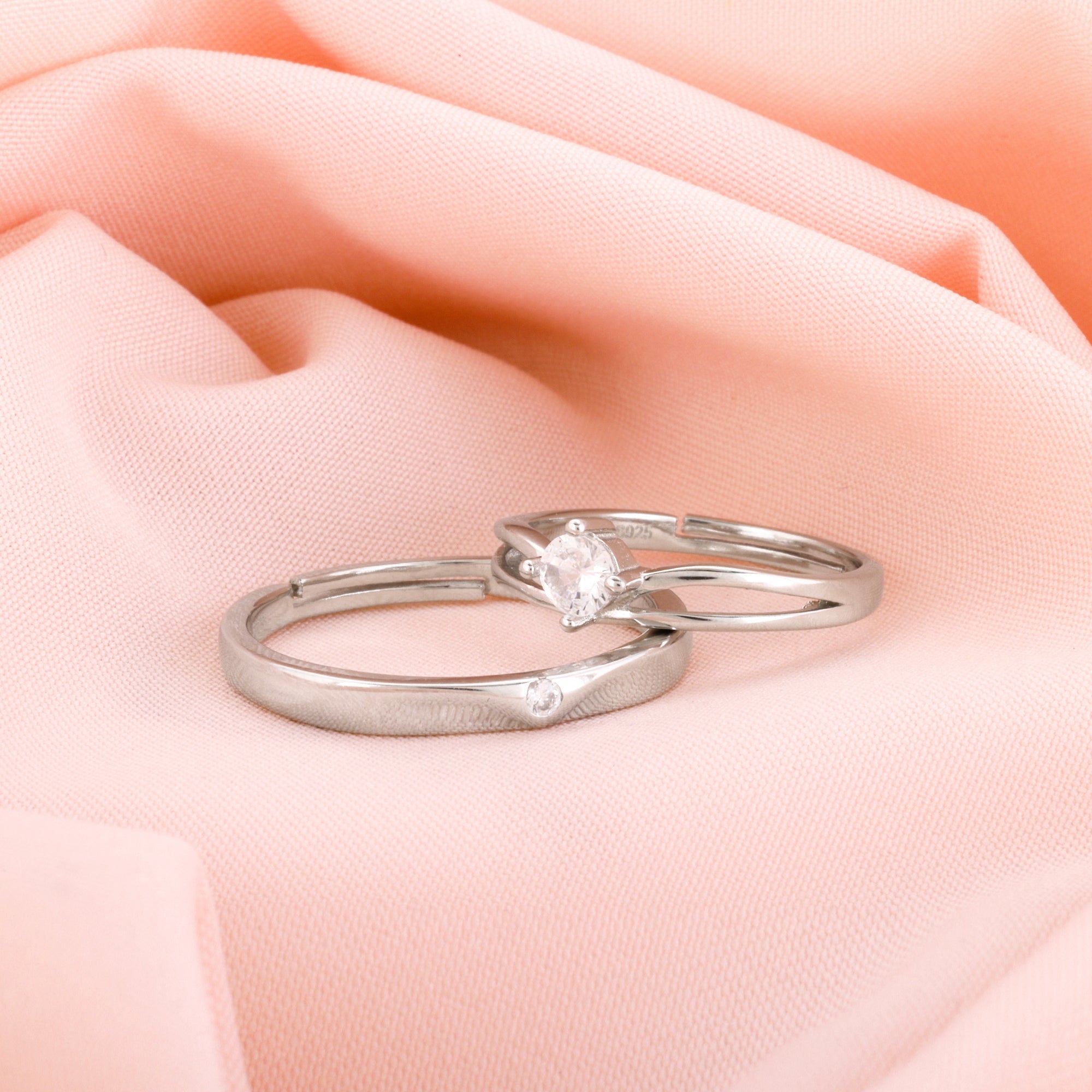 Silver Classic Couple Band