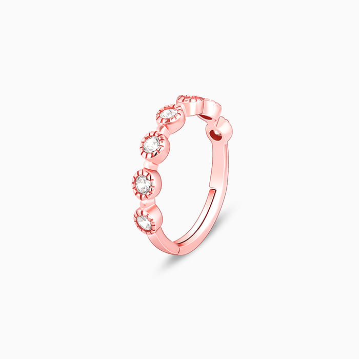 Rose Gold Zircon Melange Ring (Size 13)