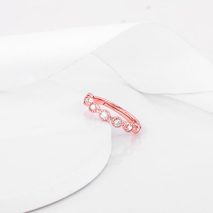Rose Gold Zircon Melange Ring (Size 13)