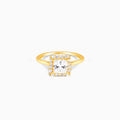 Golden Square Gem Ring
