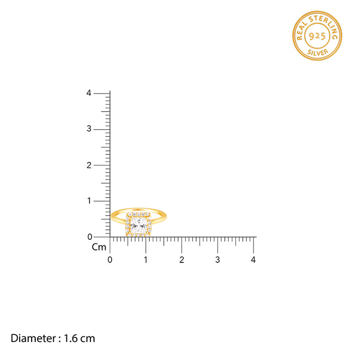 Golden Square Gem Ring