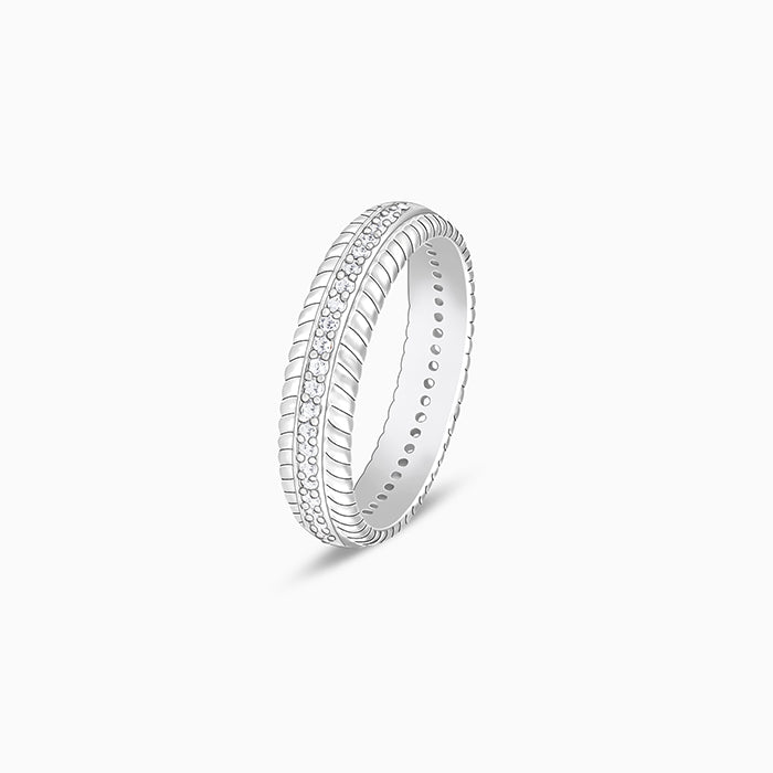 Silver Zircon Tiered Beauty Ring