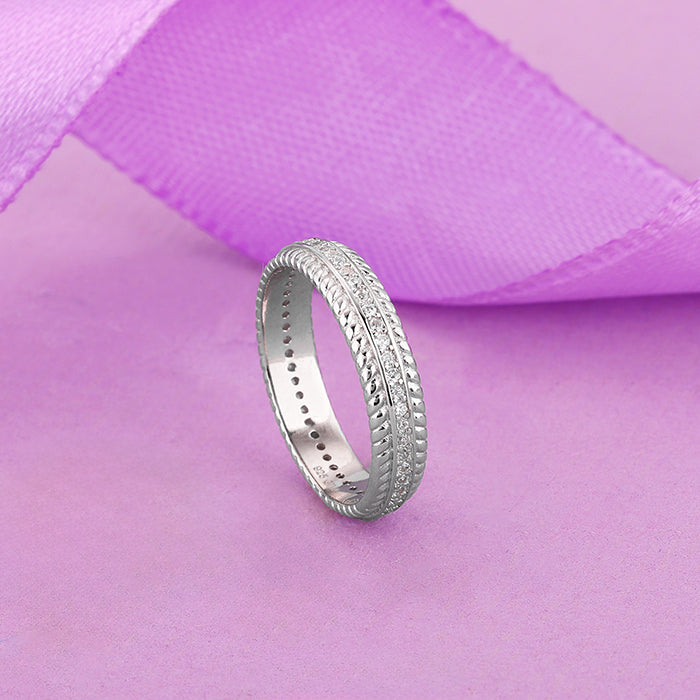 Silver Zircon Tiered Beauty Ring