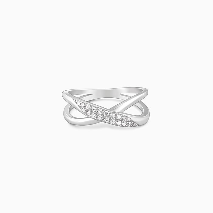 Silver Merging Orbits Ring