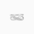Silver Merging Orbits Ring
