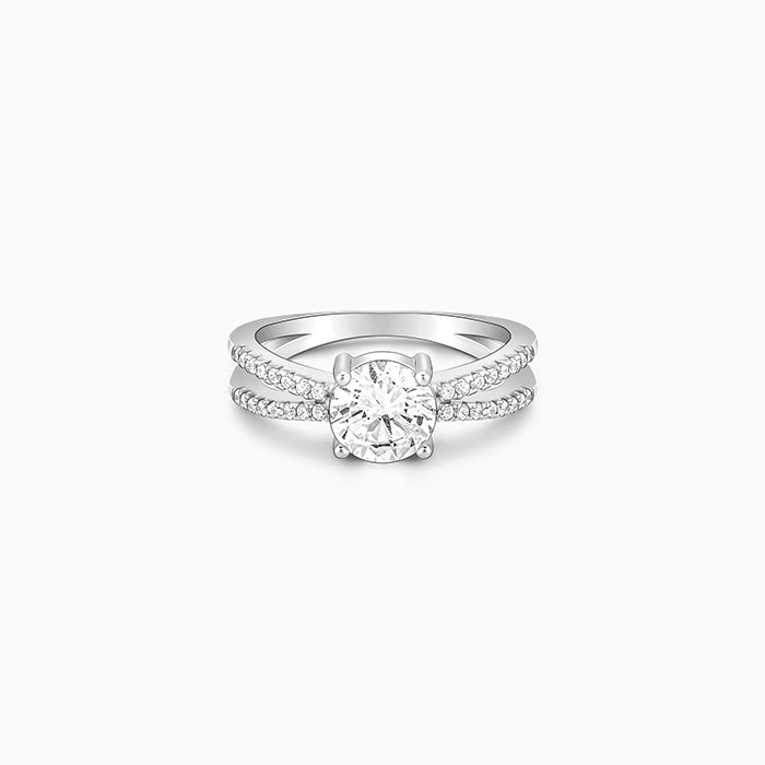 Silver Midnight Glitter Ring