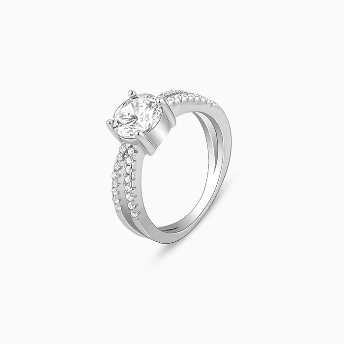 Silver Midnight Glitter Ring