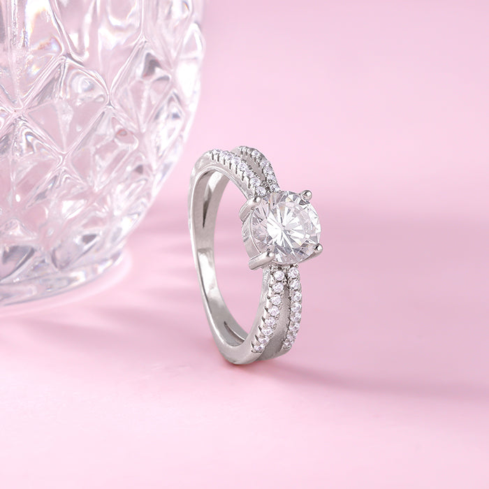 Silver Midnight Glitter Ring