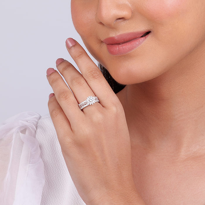 Silver Filigree Florid Ring