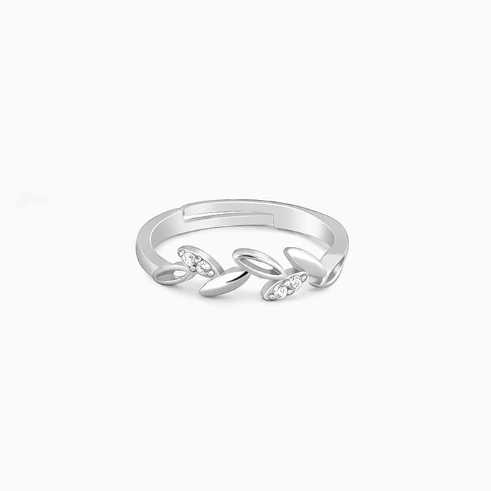 Silver Leaf Desire Ring