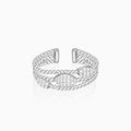 Silver Layered Bead Ring