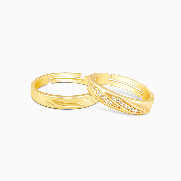 Embrace timeless elegance with Golden Vintage Couple Bands. Shop now for elegant couple rings ideal for engagements and special moments.