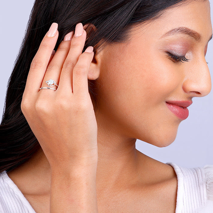 Silver Falling Dew Ring