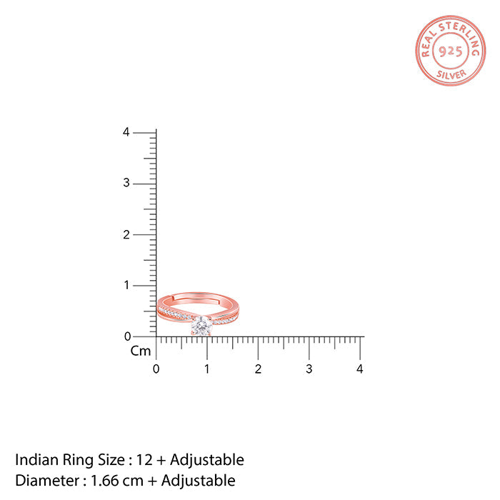 Rose Gold Zircon Layered Ring