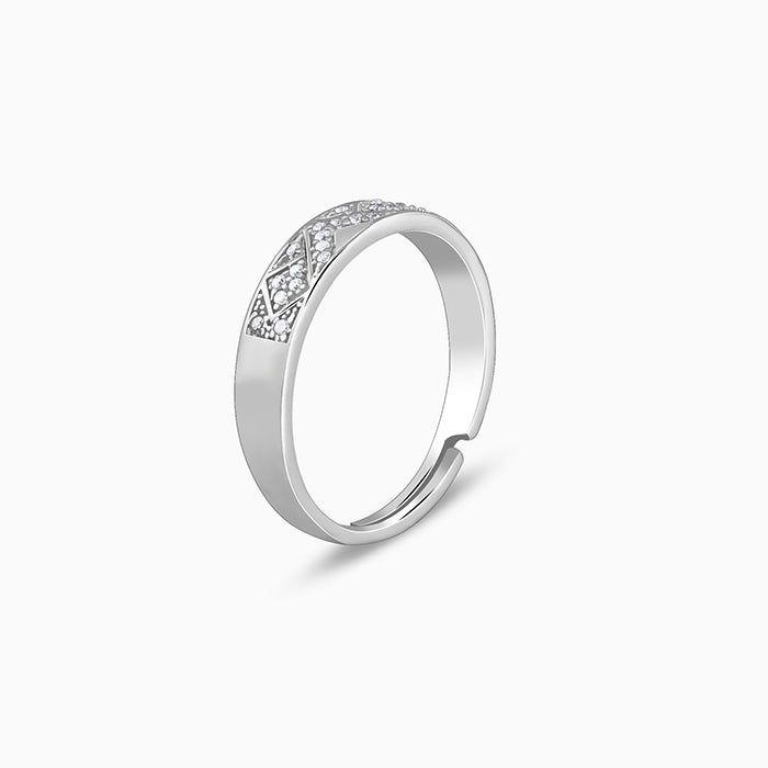 Silver Modern Minimalism Ring For Him