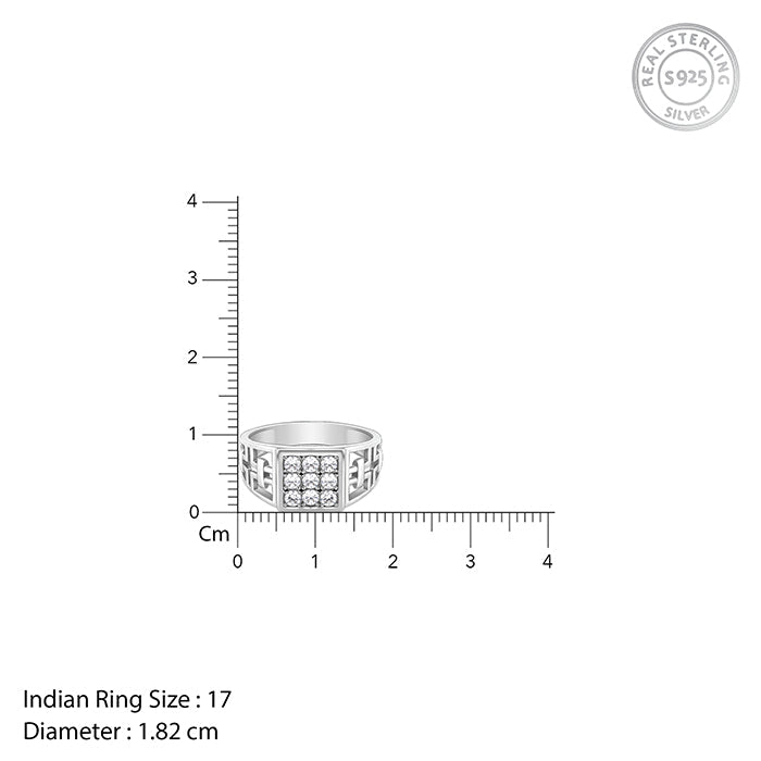 Silver Matrix Cross Ring For Him