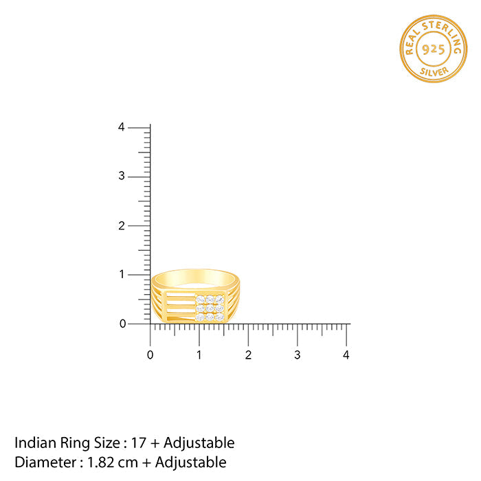 Golden Square in Rectangle Ring For Him