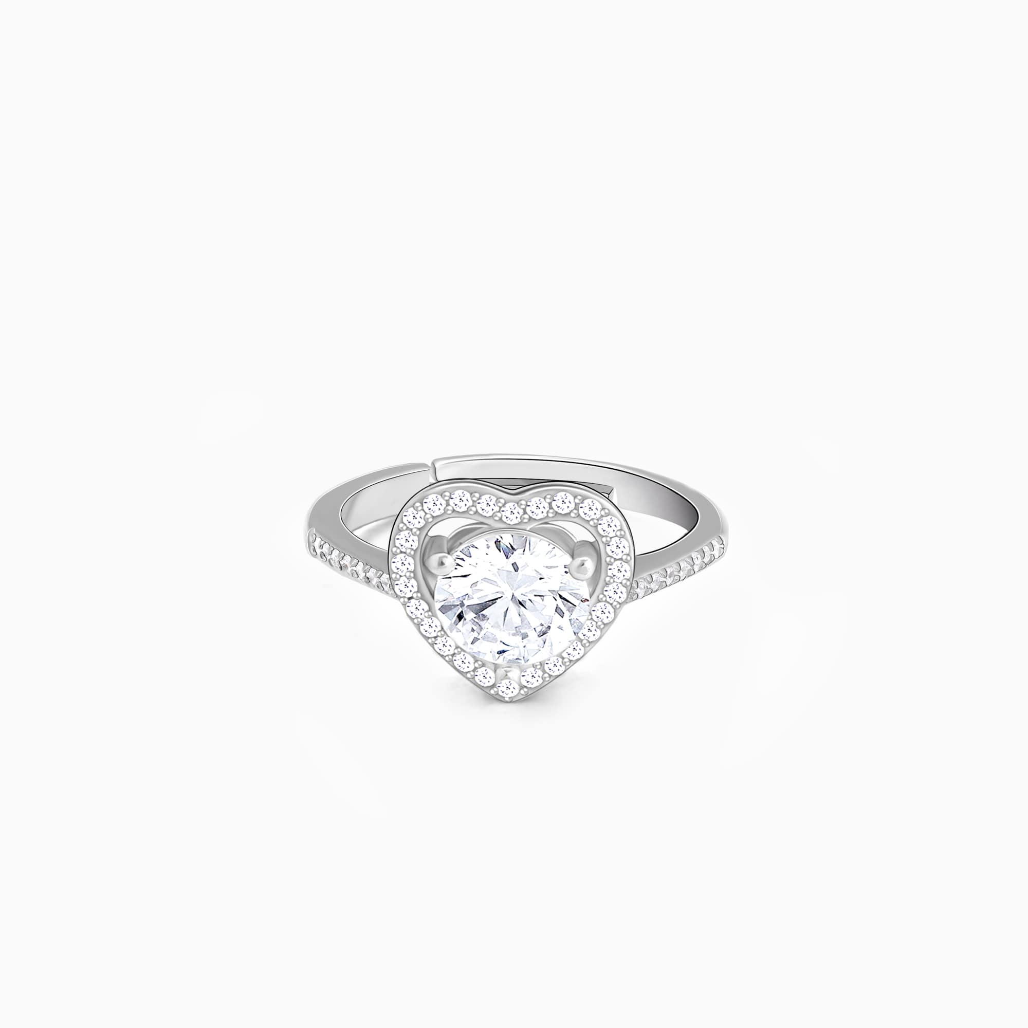 Silver Zircon Heart's Desire Ring