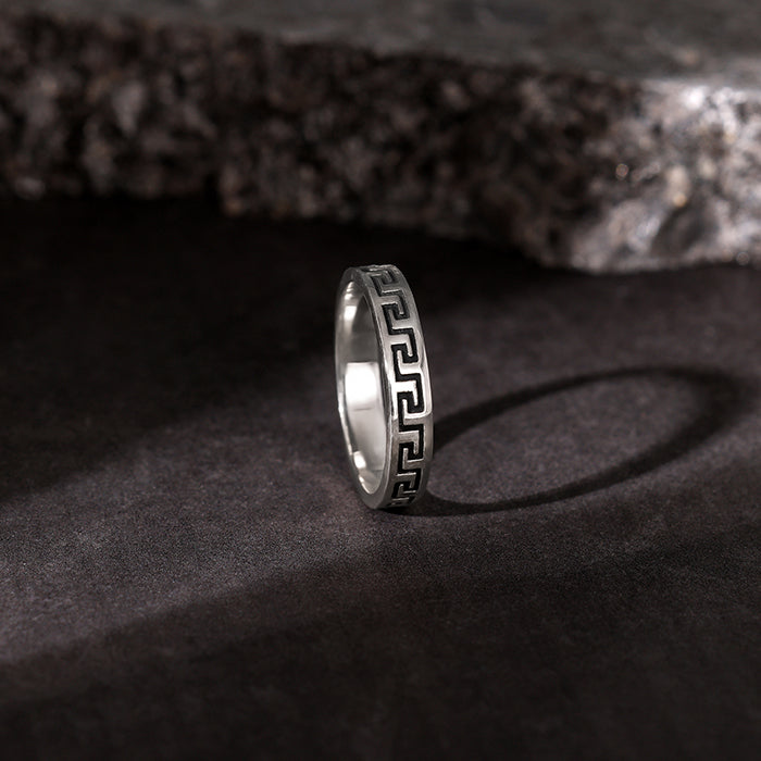 oxidised silver ring for men