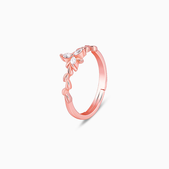 Rose Gold Bluebell Floral Ring