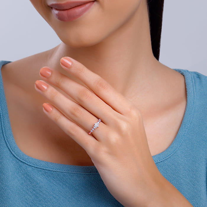 Rose Gold Oleander Floral Ring
