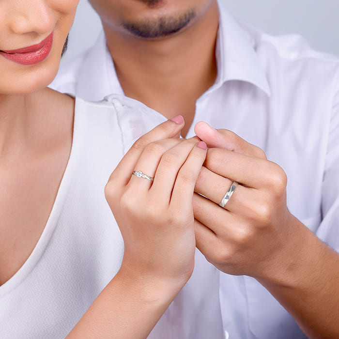 Silver We Are Together Couple Rings