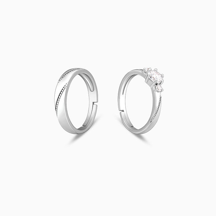 Silver We Are Together Couple Rings