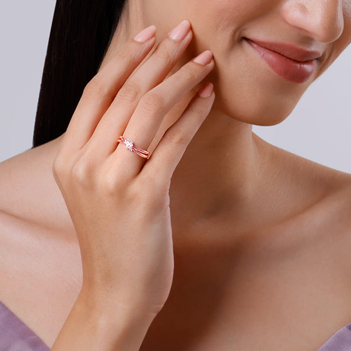 Rose Gold Promise Knot Ring