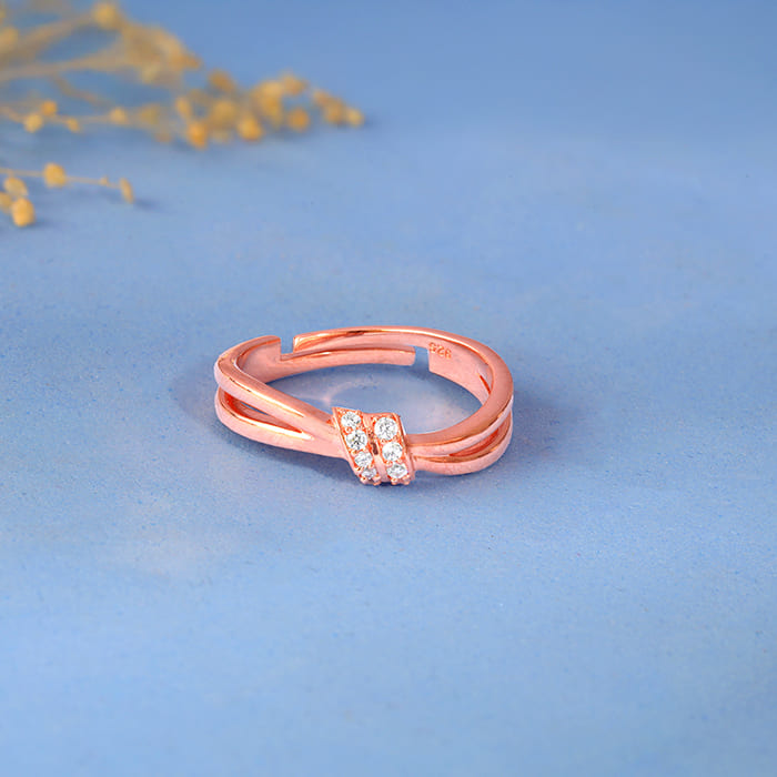 Rose Gold Promise Knot Ring