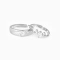 Silver Glowing in Love Couple Rings