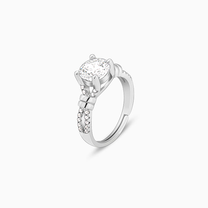 Silver Zircon Studded Ring