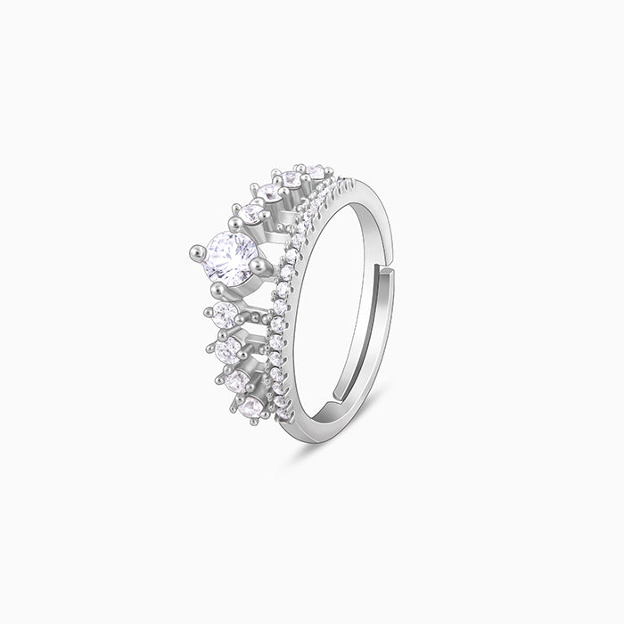 Silver Queen Crown Ring