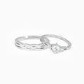 Silver Elegant Love Couples Rings