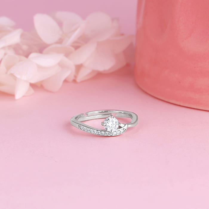 Anushka Sharma Silver Zircon Embrace Ring