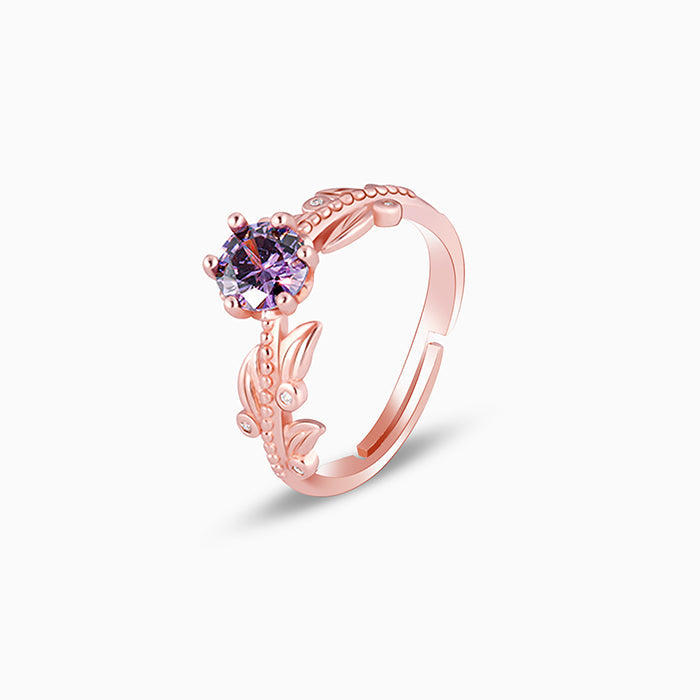 Rose Gold Amethyst Ring