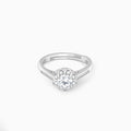 Silver Zircon Flower Blossom Ring