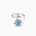 Silver Gleaming Blue Fish Tail Ring