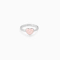 Silver Baby Pink Love Kids Ring