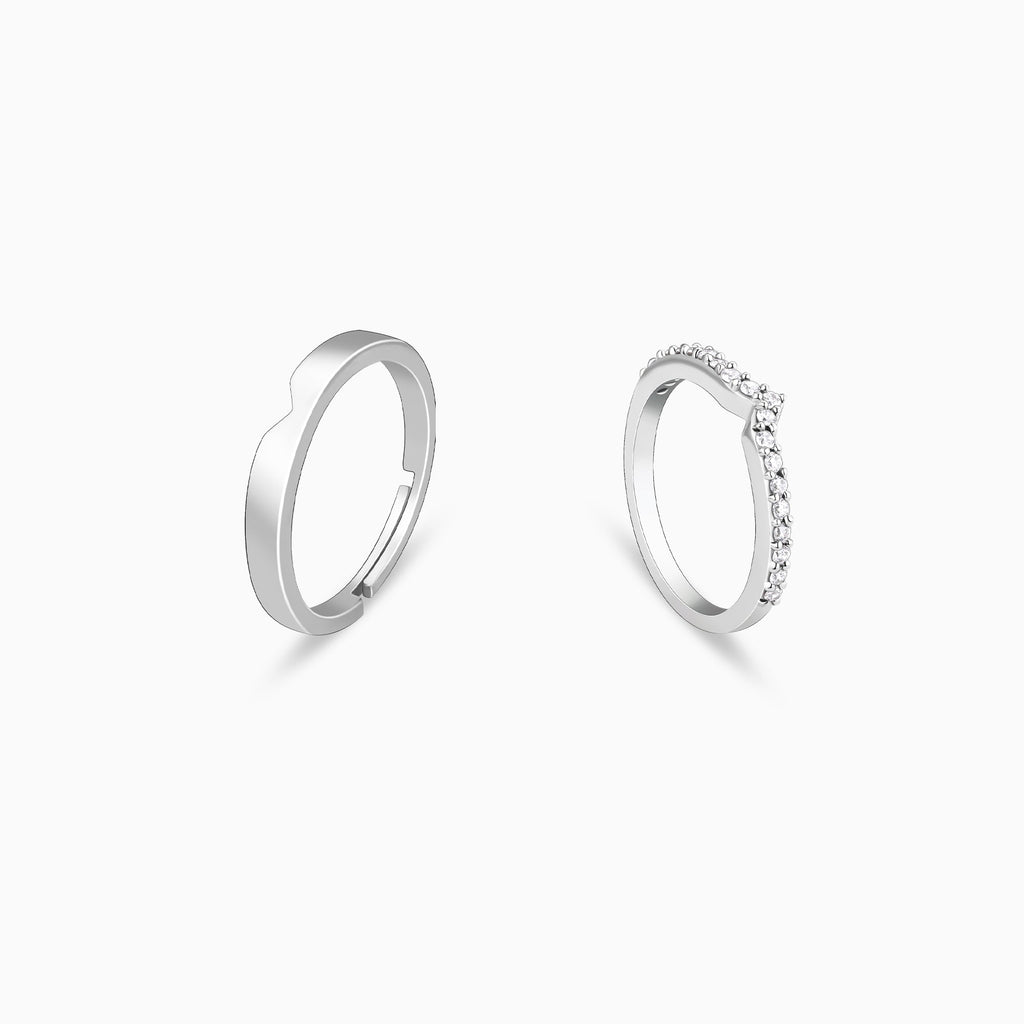 Silver Cupid Arrow Couple Bands