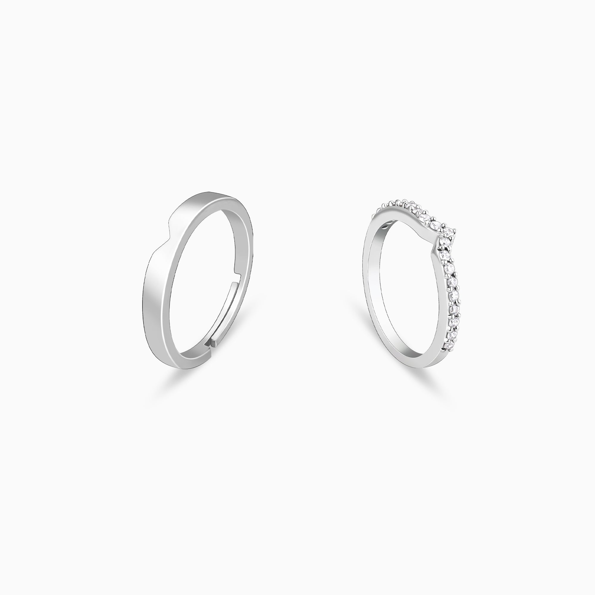 Silver Cupid Arrow Couple Bands