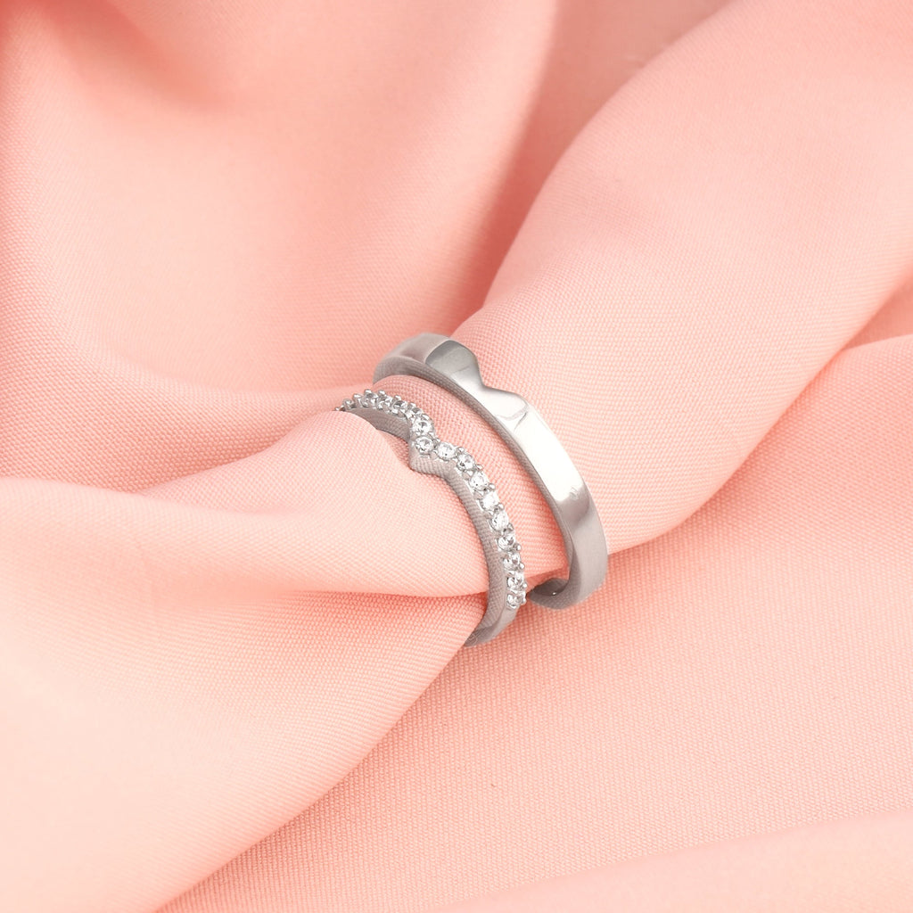 Silver Cupid Arrow Couple Bands